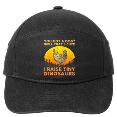 Chicken Art Poultry Chicken Farmer Funny Tiny Dinosaurs 7-Panel Snapback Hat