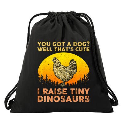 Chicken Art Poultry Chicken Farmer Funny Tiny Dinosaurs Drawstring Bag