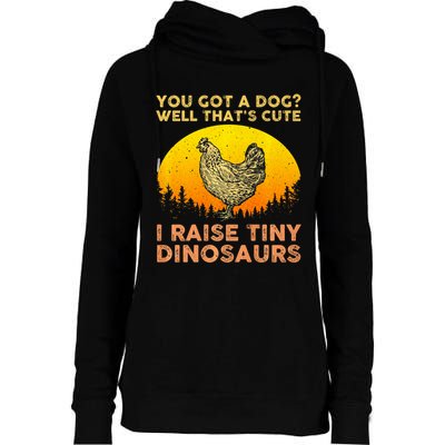 Chicken Art Poultry Chicken Farmer Funny Tiny Dinosaurs Womens Funnel Neck Pullover Hood