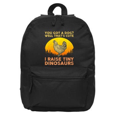Chicken Art Poultry Chicken Farmer Funny Tiny Dinosaurs 16 in Basic Backpack