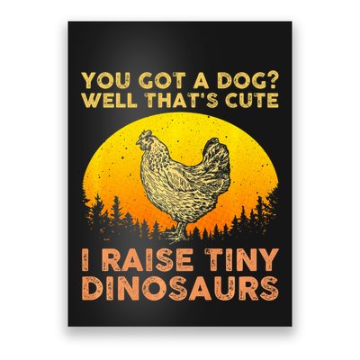 Chicken Art Poultry Chicken Farmer Funny Tiny Dinosaurs Poster