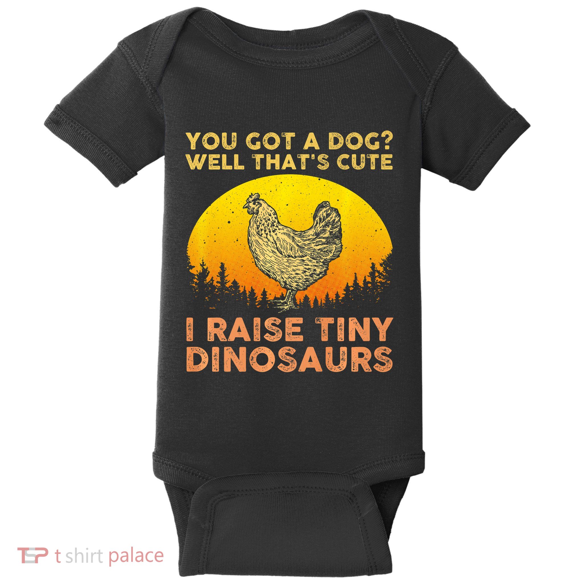 Chicken Art Poultry Chicken Farmer Funny Tiny Dinosaurs Baby Bodysuit