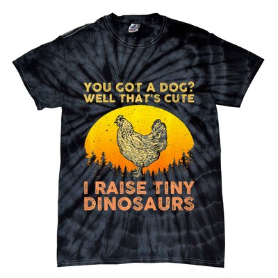 Chicken Art Poultry Chicken Farmer Funny Tiny Dinosaurs Tie-Dye T-Shirt