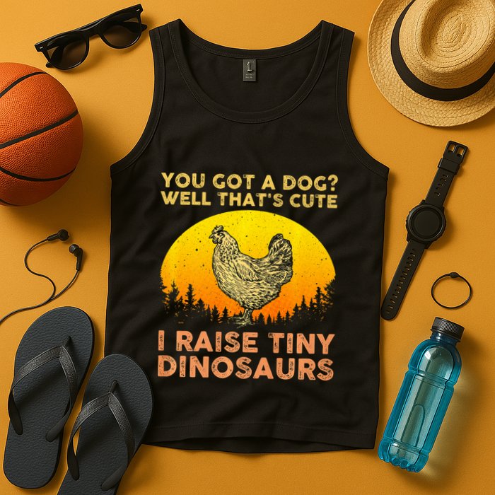 Chicken Art Poultry Chicken Farmer Funny Tiny Dinosaurs Tank Top