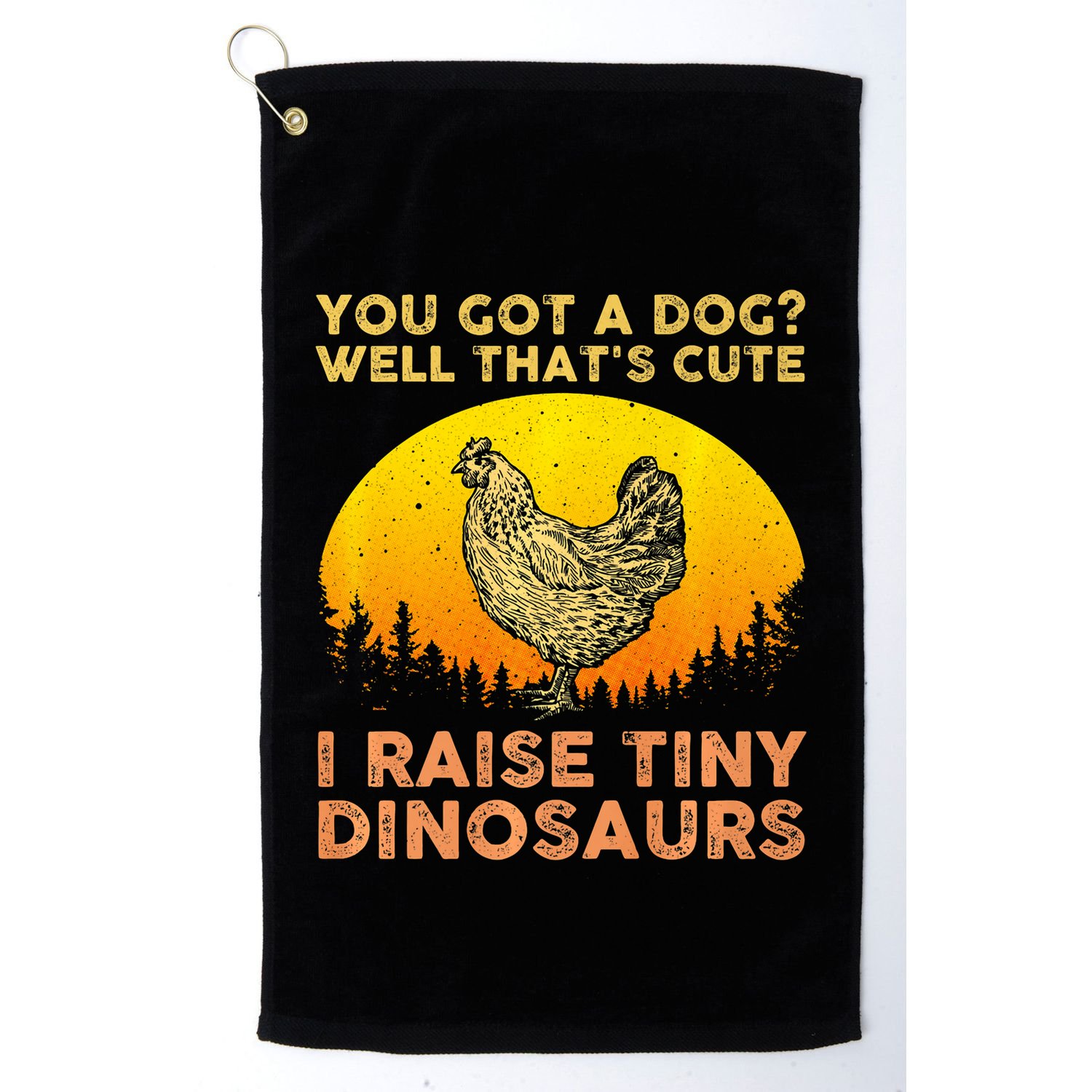 Chicken Art Poultry Chicken Farmer Funny Tiny Dinosaurs Golf Towel