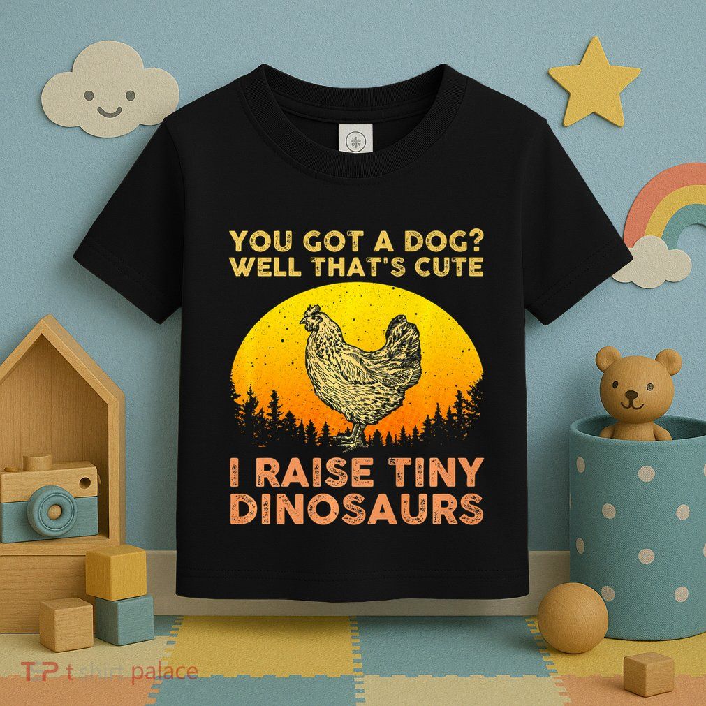 Chicken Art Poultry Chicken Farmer Funny Tiny Dinosaurs Toddler T-Shirt