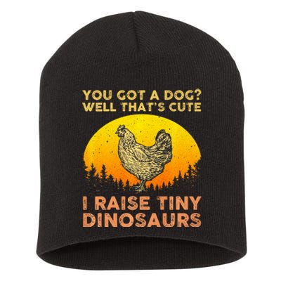 Chicken Art Poultry Chicken Farmer Funny Tiny Dinosaurs Short Acrylic Beanie