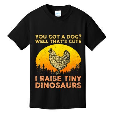 Chicken Art Poultry Chicken Farmer Funny Tiny Dinosaurs Kids T-Shirt