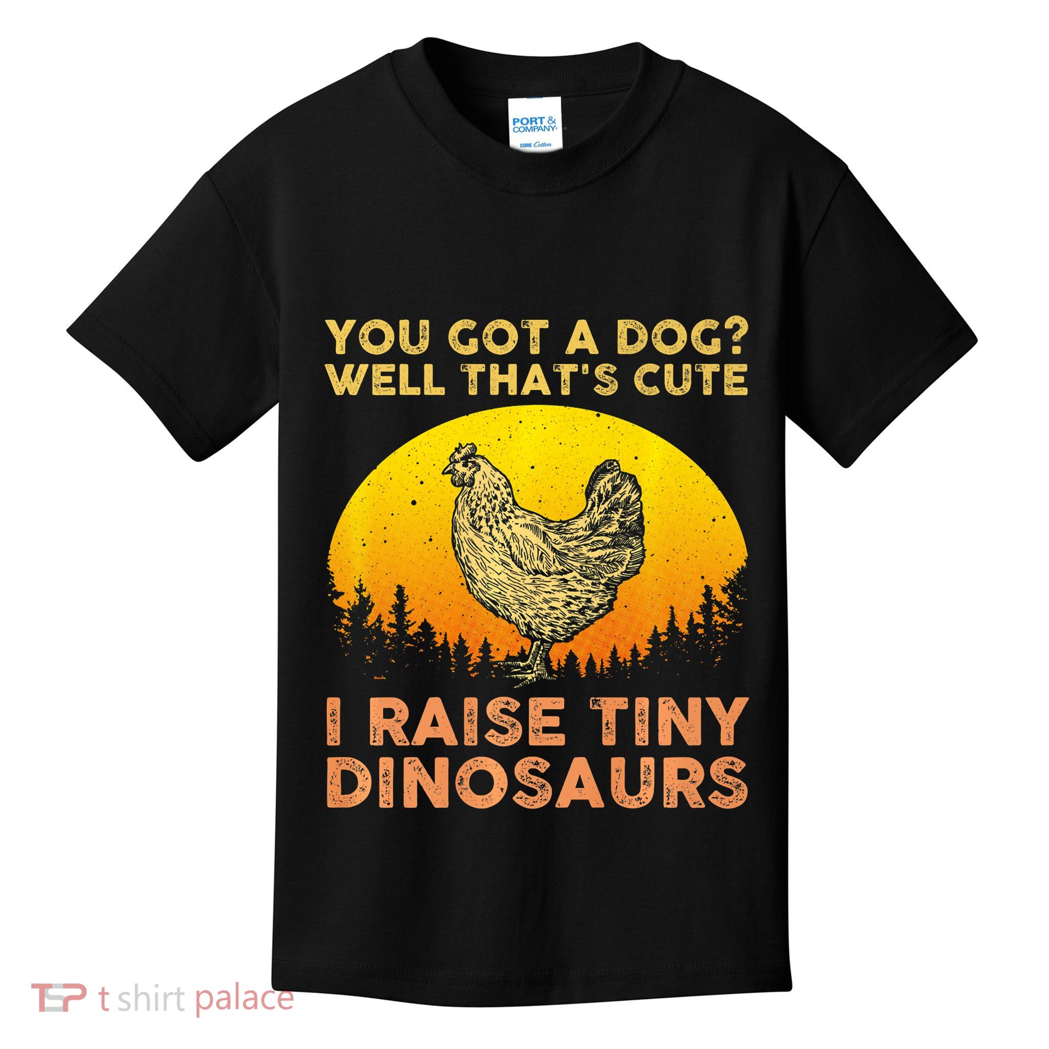 Chicken Art Poultry Chicken Farmer Funny Tiny Dinosaurs Kids T-Shirt