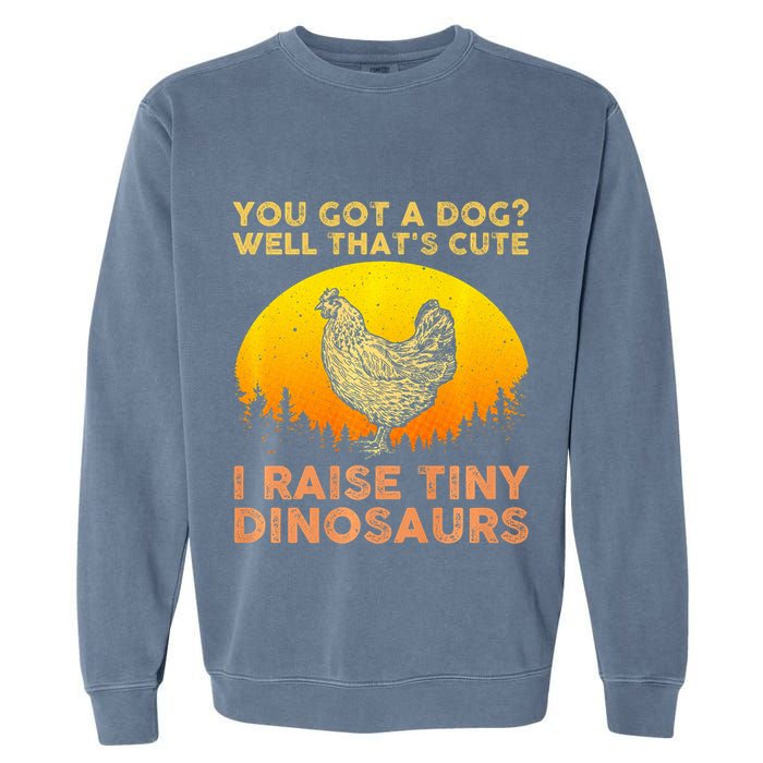 Chicken Art Poultry Chicken Farmer Funny Tiny Dinosaurs Garment-Dyed Sweatshirt