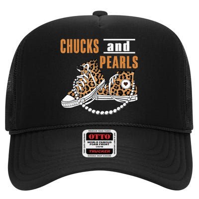 Chucks And Pearls High Crown Mesh Back Trucker Hat