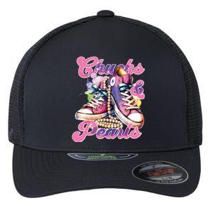 Chucks And Pearls 2024 Funny Kamala Harris 2024 Election Flexfit Unipanel Trucker Cap