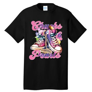 Chucks And Pearls 2024 Funny Kamala Harris 2024 Election Tall T-Shirt