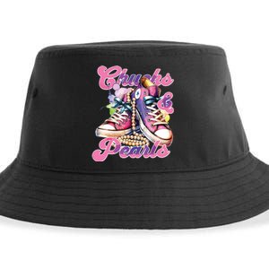 Chucks And Pearls 2024 Funny Kamala Harris 2024 Election Sustainable Bucket Hat