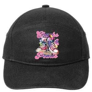 Chucks And Pearls 2024 Funny Kamala Harris 2024 Election 7-Panel Snapback Hat