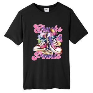 Chucks And Pearls 2024 Funny Kamala Harris 2024 Election Tall Fusion ChromaSoft Performance T-Shirt