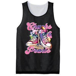 Chucks And Pearls 2024 Funny Kamala Harris 2024 Election Mesh Reversible Basketball Jersey Tank