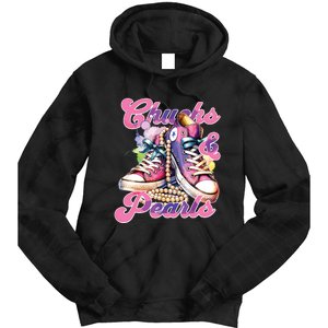 Chucks And Pearls 2024 Funny Kamala Harris 2024 Election Tie Dye Hoodie