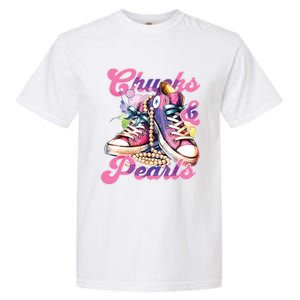 Chucks And Pearls 2024 Funny Kamala Harris 2024 Election Garment-Dyed Heavyweight T-Shirt