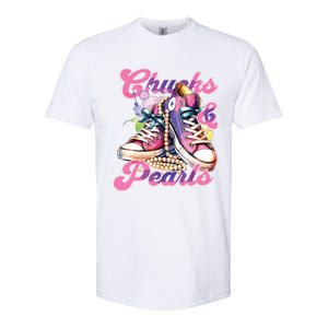 Chucks And Pearls 2024 Funny Kamala Harris 2024 Election Softstyle CVC T-Shirt