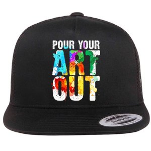 Cool Artist Painter Art Teacher Paint Artists Flat Bill Trucker Hat