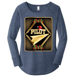 Christmas Aviation Pilot Great Gift Women's Perfect Tri Tunic Long Sleeve Shirt