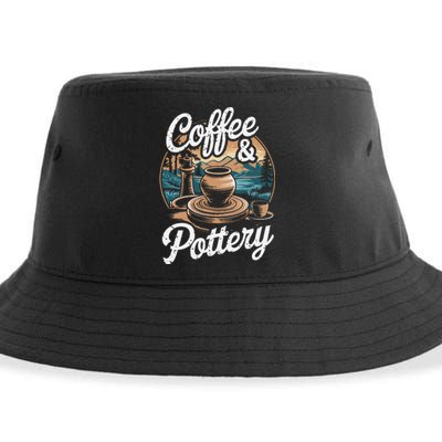 Coffee And Pottery Lover Ceramic Artist Sustainable Bucket Hat