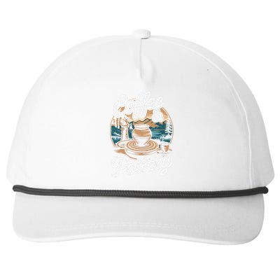 Coffee And Pottery Lover Ceramic Artist Snapback Five-Panel Rope Hat