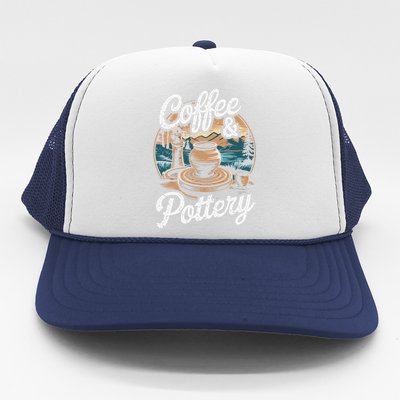 Coffee And Pottery Lover Ceramic Artist Trucker Hat