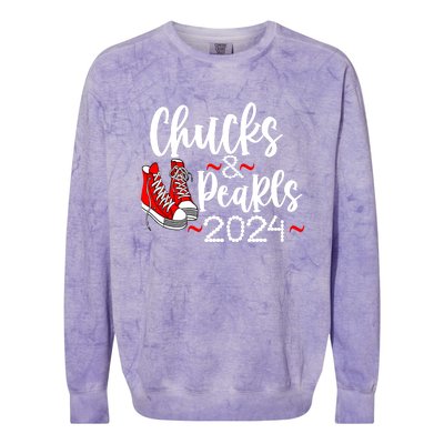 Kamala Harris Chucks Graphic Colorblast Crewneck Sweatshirt