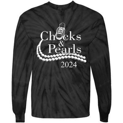 Chucks And Pearls 2024 Gifts Tie-Dye Long Sleeve Shirt