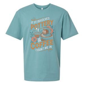 Coffee And Pottery Lover Ceramic Artist Sueded Cloud Jersey T-Shirt