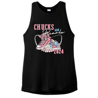 Chucks And Pearls 2024 Im With Her Kamala 2024 Ladies PosiCharge Tri-Blend Wicking Tank