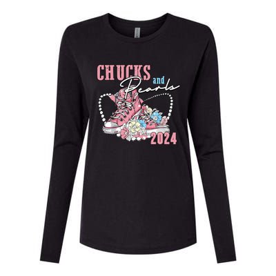 Chucks And Pearls 2024 Im With Her Kamala 2024 Womens Cotton Relaxed Long Sleeve T-Shirt