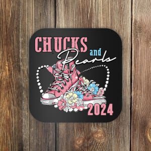 Chucks And Pearls 2024 Im With Her Kamala 2024 Coaster