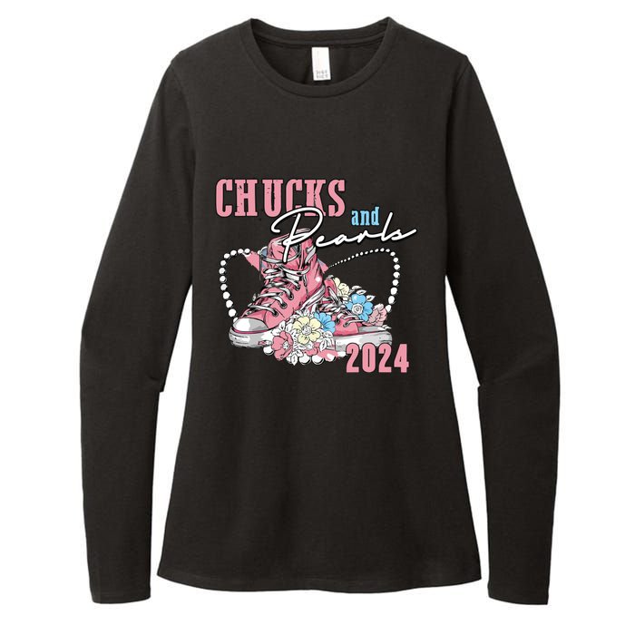 Chucks And Pearls 2024 Im With Her Kamala 2024 Womens CVC Long Sleeve Shirt