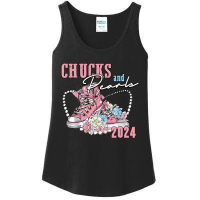 Chucks And Pearls 2024 Im With Her Kamala 2024 Ladies Essential Tank