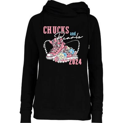 Chucks And Pearls 2024 Im With Her Kamala 2024 Womens Funnel Neck Pullover Hood