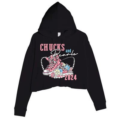 Chucks And Pearls 2024 Im With Her Kamala 2024 Crop Fleece Hoodie