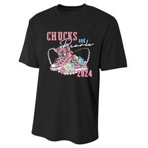 Chucks And Pearls 2024 Im With Her Kamala 2024 Performance Sprint T-Shirt