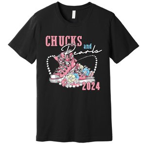 Chucks And Pearls 2024 Im With Her Kamala 2024 Premium T-Shirt