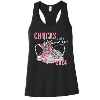 Chucks And Pearls 2024 Im With Her Kamala 2024 Women's Racerback Tank