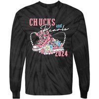 Chucks And Pearls 2024 Im With Her Kamala 2024 Tie-Dye Long Sleeve Shirt