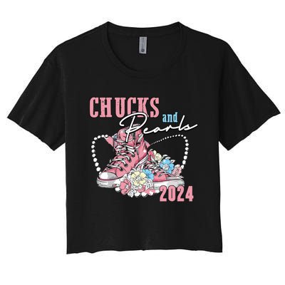 Chucks And Pearls 2024 Im With Her Kamala 2024 Women's Crop Top Tee