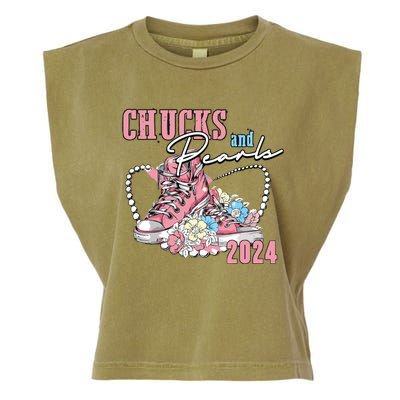 Chucks And Pearls 2024 Im With Her Kamala 2024 Garment-Dyed Women's Muscle Tee