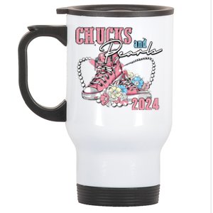 Chucks And Pearls 2024 Im With Her Kamala 2024 Stainless Steel Travel Mug