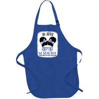 Child Abuse Prevention Awareness Month Blue Ribbon Messy Bun Gift Full-Length Apron With Pockets