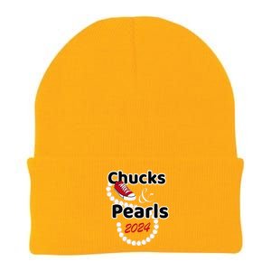 Chucks And Pearls Cute Women 2024 Gift Knit Cap Winter Beanie