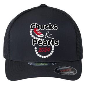 Chucks And Pearls Cute Women 2024 Gift Flexfit Unipanel Trucker Cap