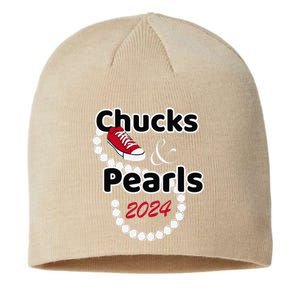 Chucks And Pearls Cute Women 2024 Gift Sustainable Beanie